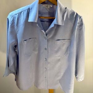 Vintage Anna And Frank Powder BlueSilk Shirt